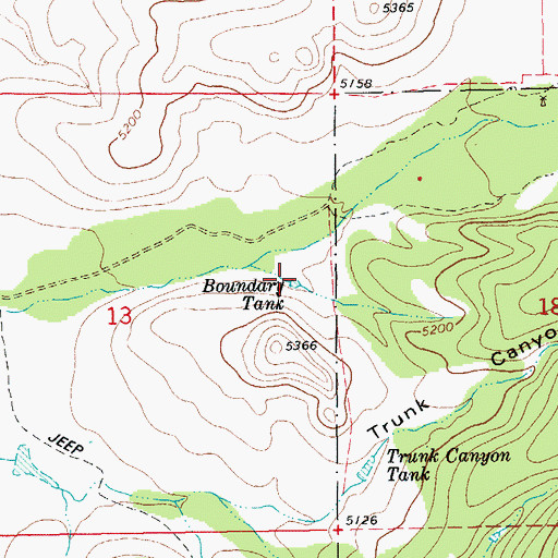 Topographic Map of Boundary Tank, AZ
