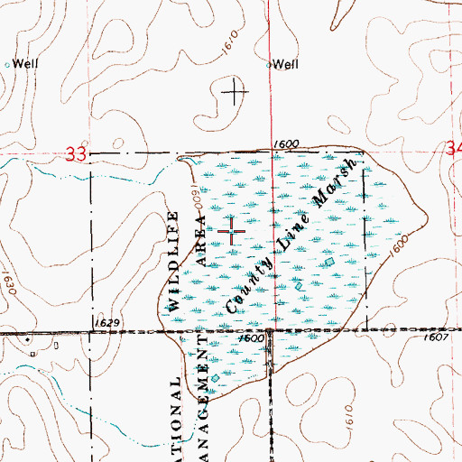 Topographic Map of County Line Federal Waterfowl Production Area, NE