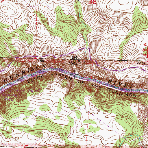 Topographic Map of Cottonwood Gulch, CO
