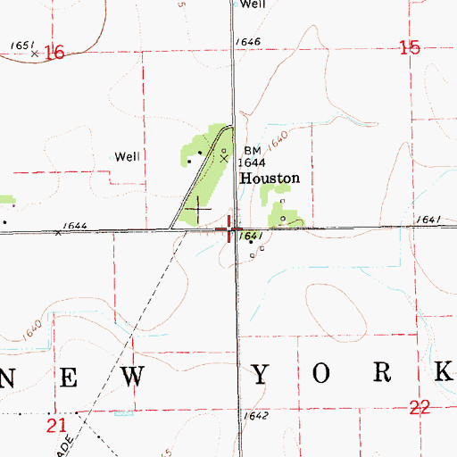 Topographic Map of Houston Post Office (historical), NE