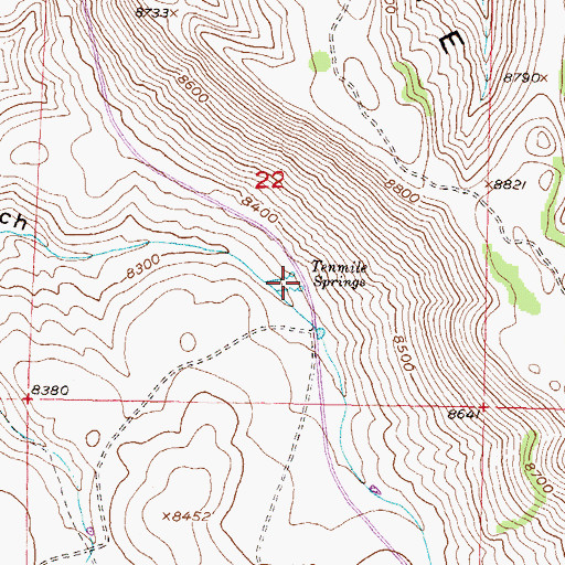 Topographic Map of Tenmile Springs, CO