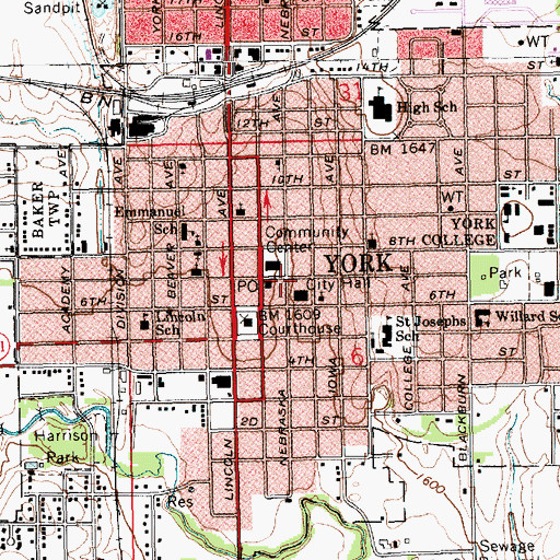 Topographic Map of Alley Chiropractic Clinic, NE