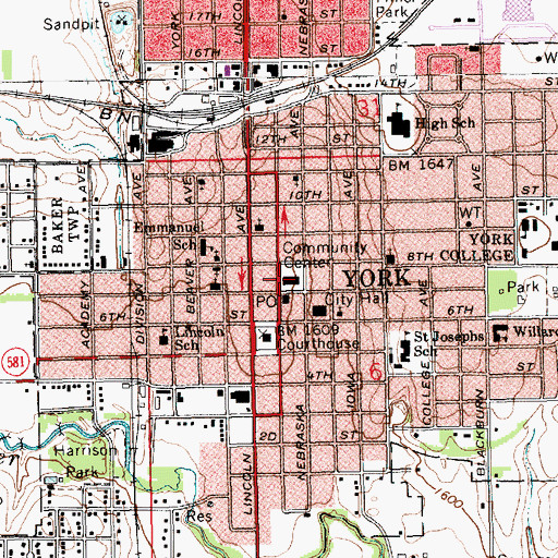 Topographic Map of Anna Bemis Palmer Museum, NE