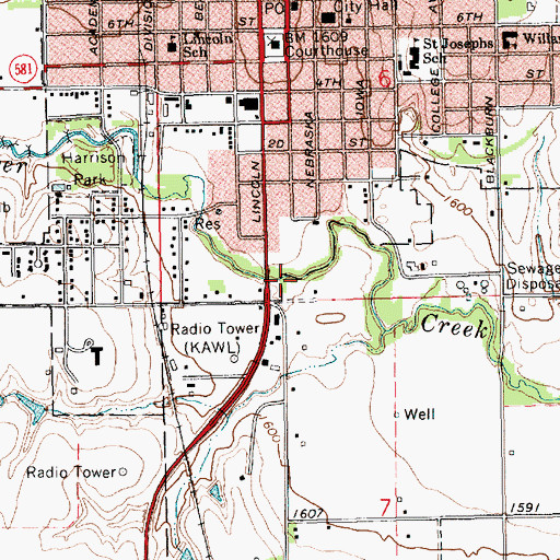 Topographic Map of Linear Park, NE