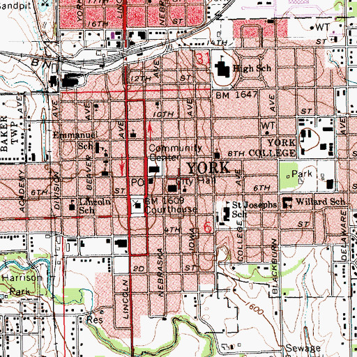 Topographic Map of Holy Trinity Episcopal Church, NE