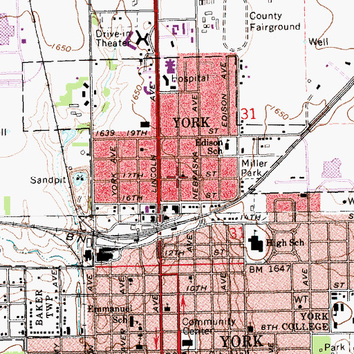 Topographic Map of Jehovah Witnesses Church, NE