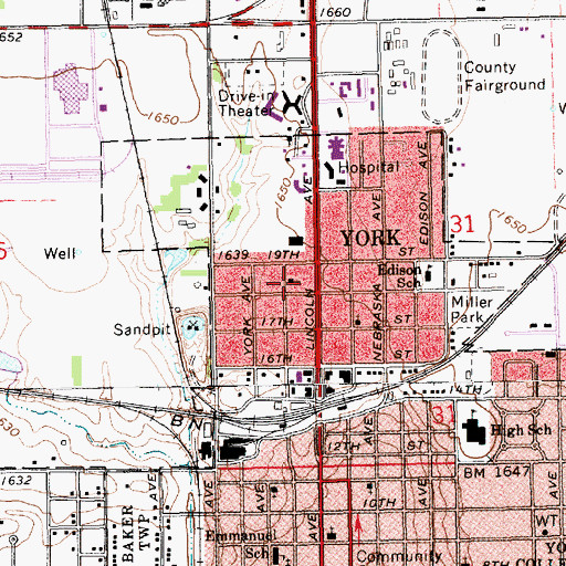 Topographic Map of Seventh Day Adventist Church, NE