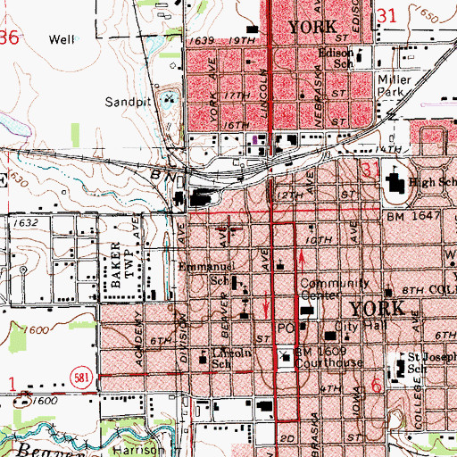 Topographic Map of Church of the Nazarene, NE