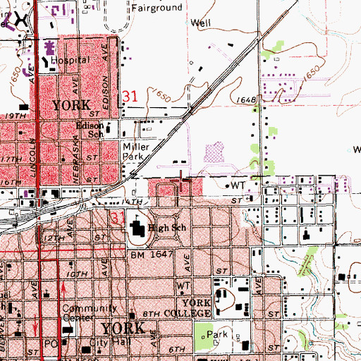 Topographic Map of Arbor Drive Baptist Church, NE