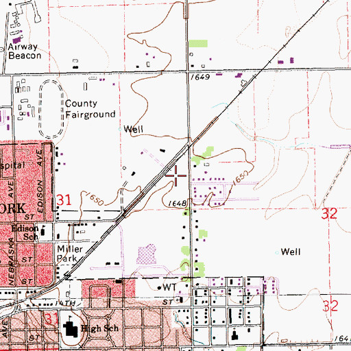 Topographic Map of First Christian Church, NE