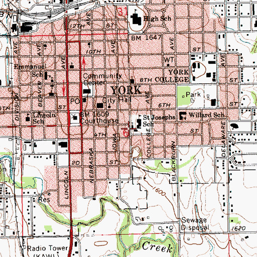Topographic Map of Saint Josephs Catholic Church, NE