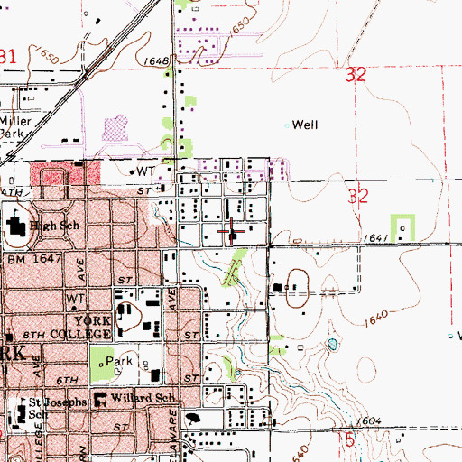Topographic Map of Faith Lutheran Church, NE