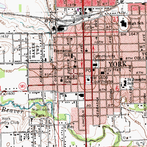 Topographic Map of Foursquare Church, NE