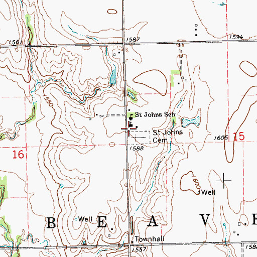 Topographic Map of Saint Johns Lutheran Church, NE