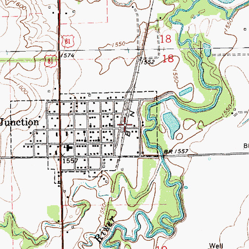 Topographic Map of Farmers Co-op Elevator, NE