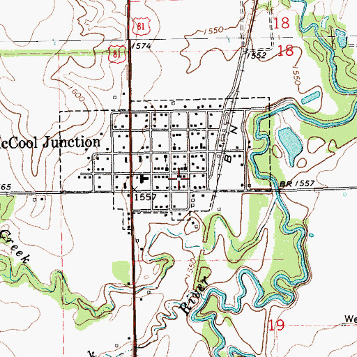 Topographic Map of McCool Junction Public Schools, NE