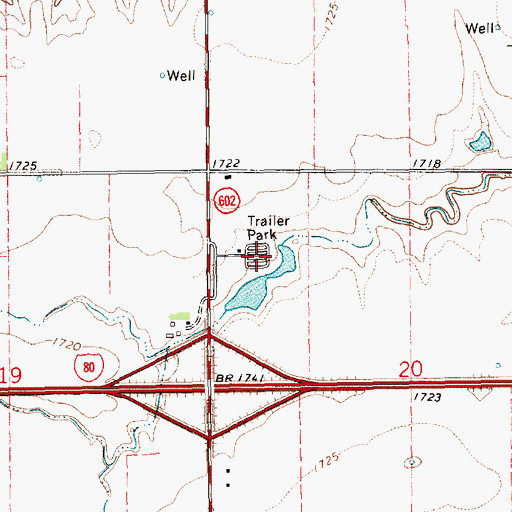 Topographic Map of Henderson/York KOA Kampground, NE