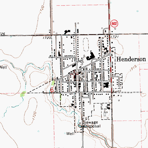 Topographic Map of Henderson Post Office, NE