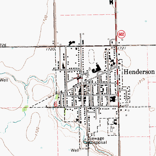 Topographic Map of Henderson (historical), NE
