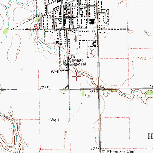 Topographic Map of Henderson Municipal Golf Course, NE