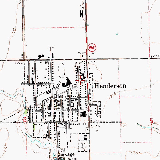 Topographic Map of Henderson Hospital, NE
