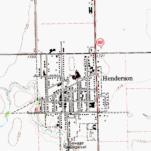 Topographic Map of Henderson Public Schools, NE