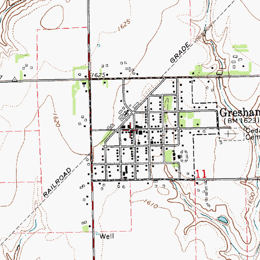 Topographic Map of Farmers Co-op Business Association Elevator, NE