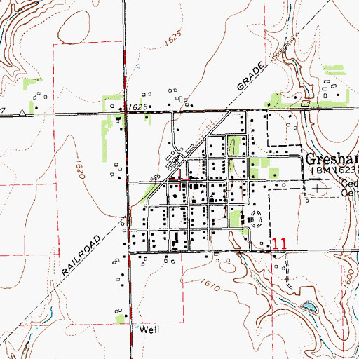 Topographic Map of Gresham Post Office, NE
