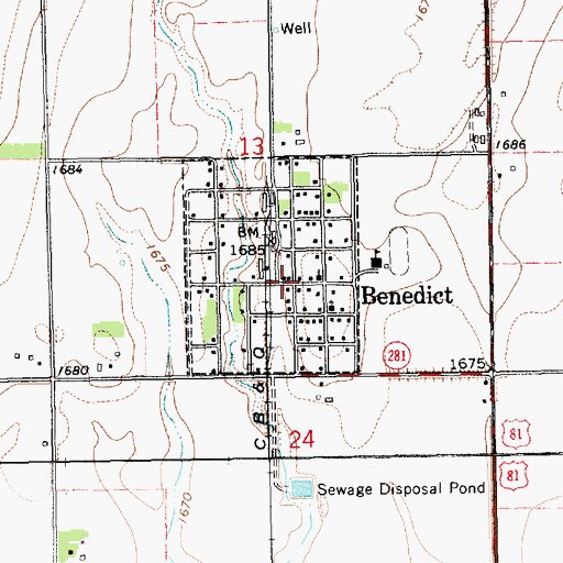 Topographic Map of United Co-op Elevator, NE