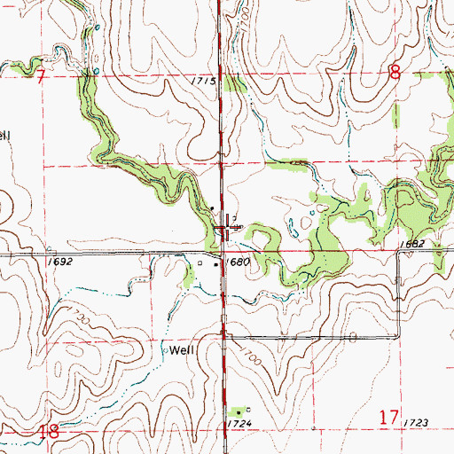 Topographic Map of Porcupine Ranch Historical Marker, NE