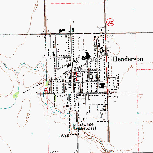 Topographic Map of Henderson City Park, NE