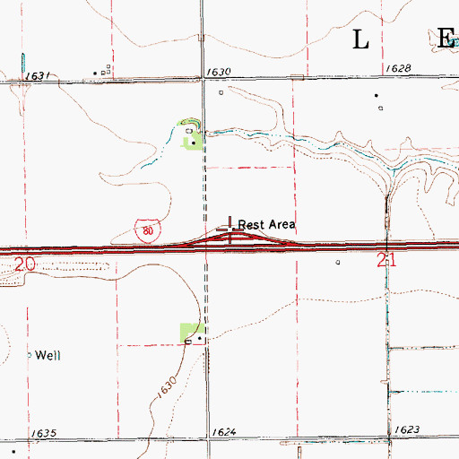 Topographic Map of Nebraska City-Fort Kearny Cut-off Historical Marker, NE