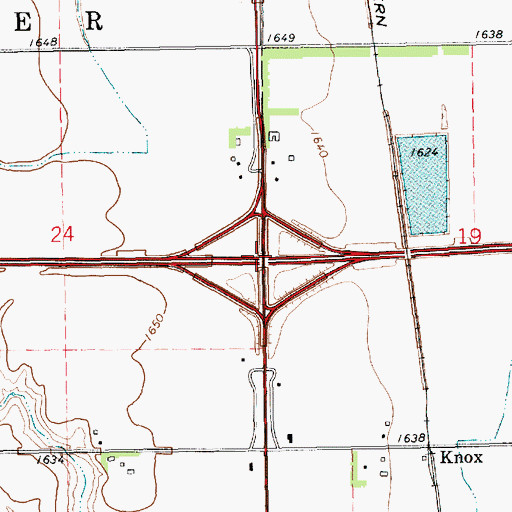 Topographic Map of Interchange 353, NE