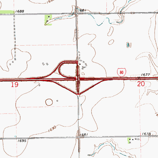 Topographic Map of Interchange 348, NE
