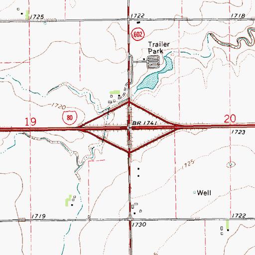 Topographic Map of Interchange 342, NE