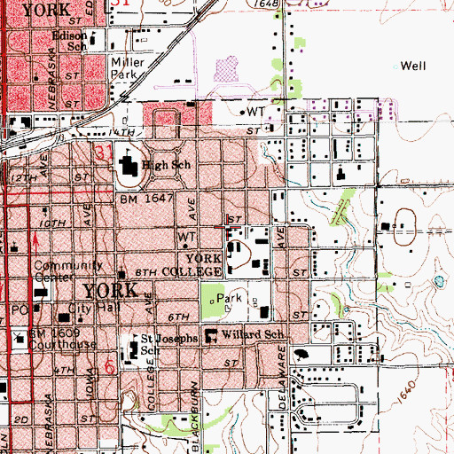 Topographic Map of Gurganus Hall, NE