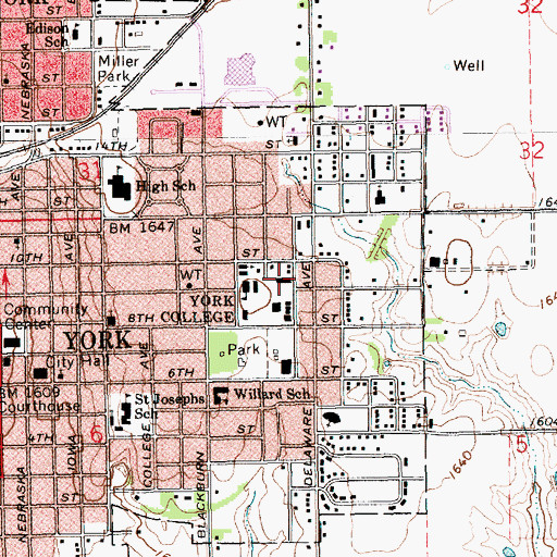 Topographic Map of McCloud Hall, NE