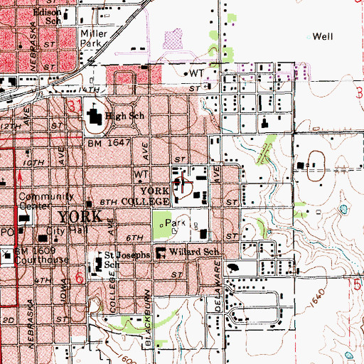 Topographic Map of McGehee Hall, NE