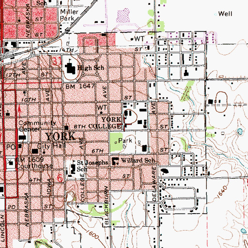 Topographic Map of Hulitt Hall, NE