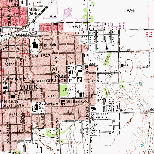 Topographic Map of Levitt Library, NE