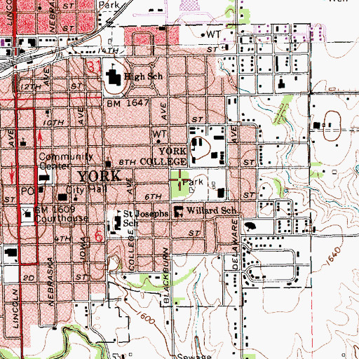 Topographic Map of East Hill Park, NE