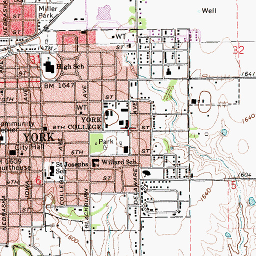 Topographic Map of Childress Hall, NE