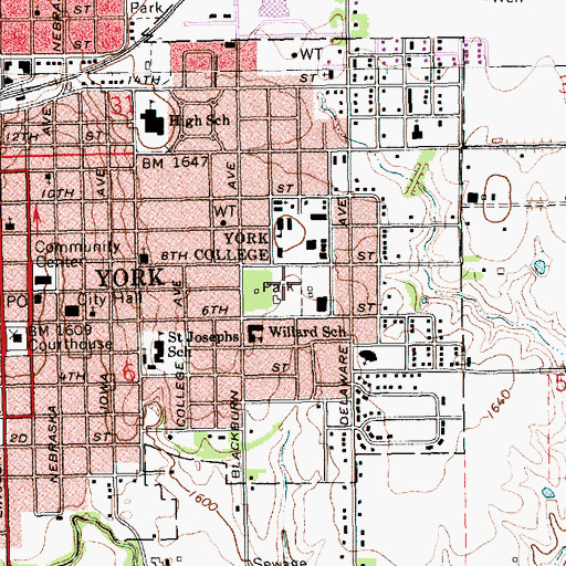 Topographic Map of Levitt Stadium, NE