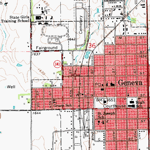 Topographic Map of Kingdom Hall of Jehovahs Witnesses, NE