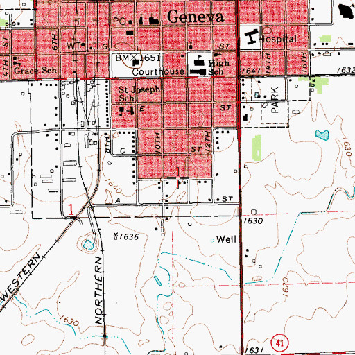 Topographic Map of Prince of Peace Lutheran Church, NE