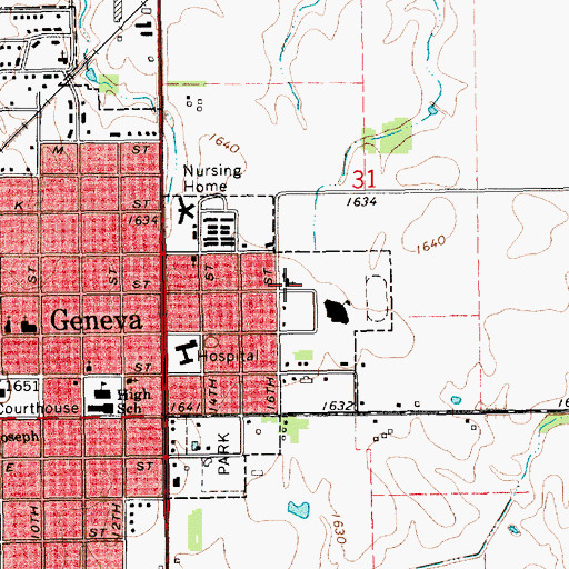 Topographic Map of Grace Lutheran Church, NE