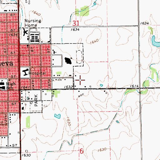 Topographic Map of Fillmore County Hospital, NE