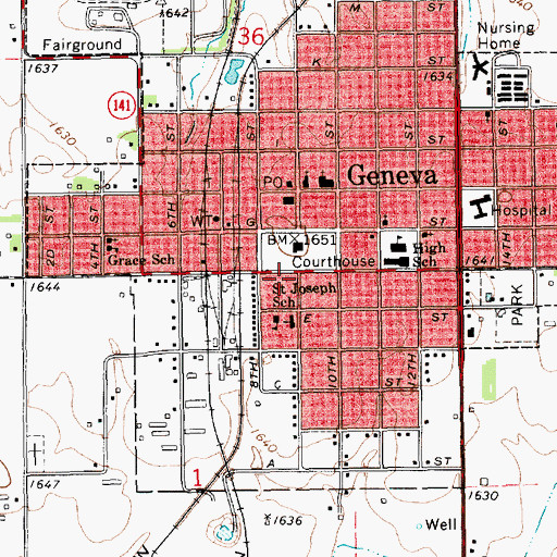 Topographic Map of Blue Valley Mental Health Center, NE
