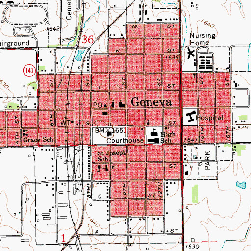 Topographic Map of Mid-America Vision Center, NE