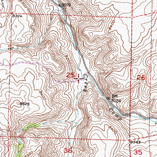 Topographic Map of Camp Creek, CO